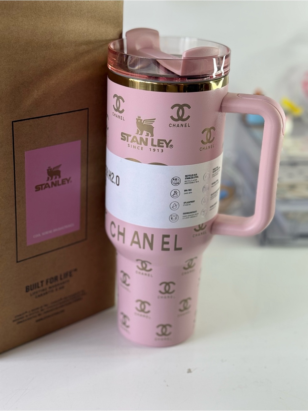 Stanley Pink and Gold Accent Tumbler. Brand new!